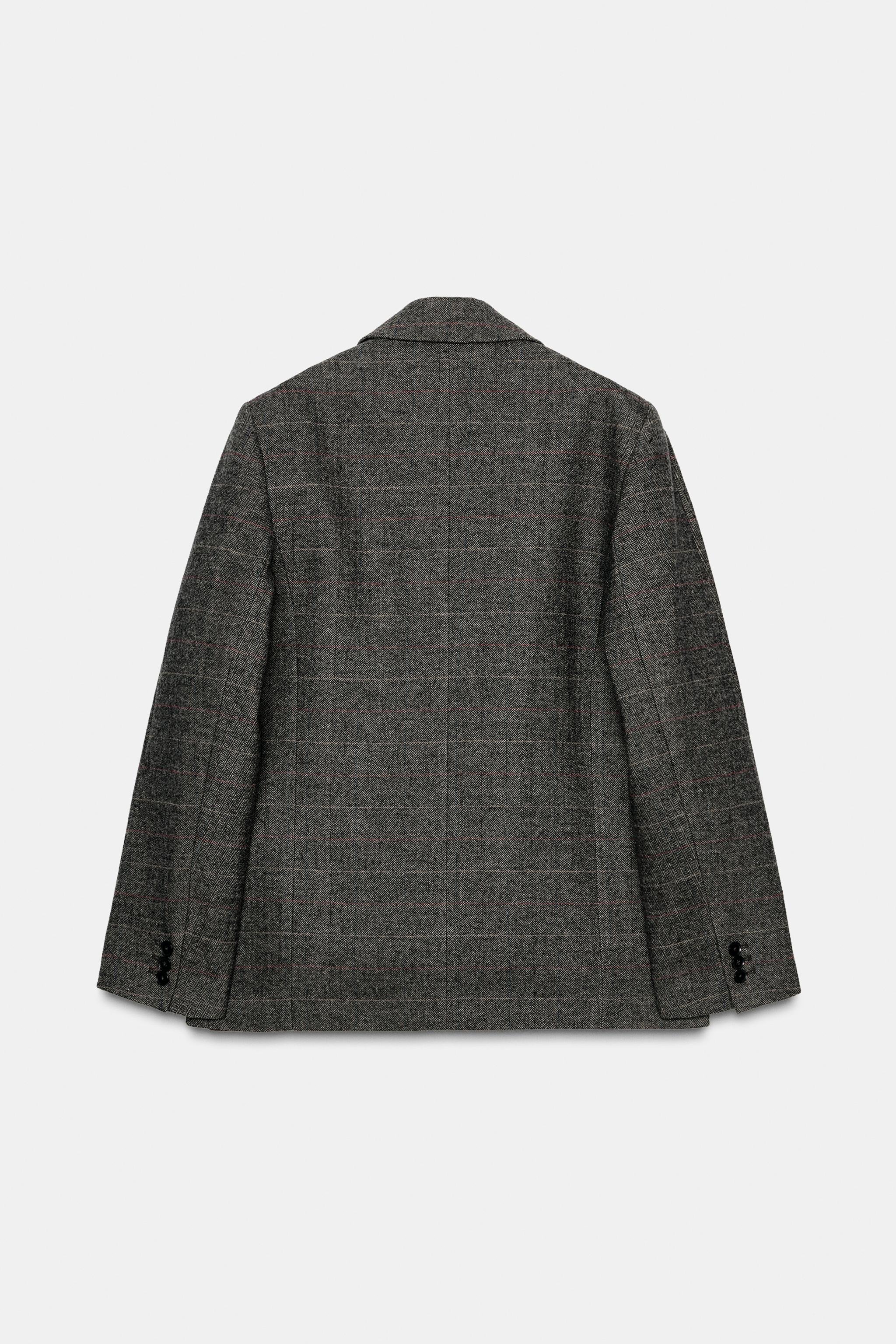 BLAZER OVERSIZE À CARREAUX AVEC LAINE ZW COLLECTION